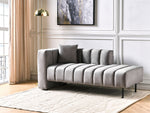 Chaiselongue Samtstoff taupe linksseitig LANNILS