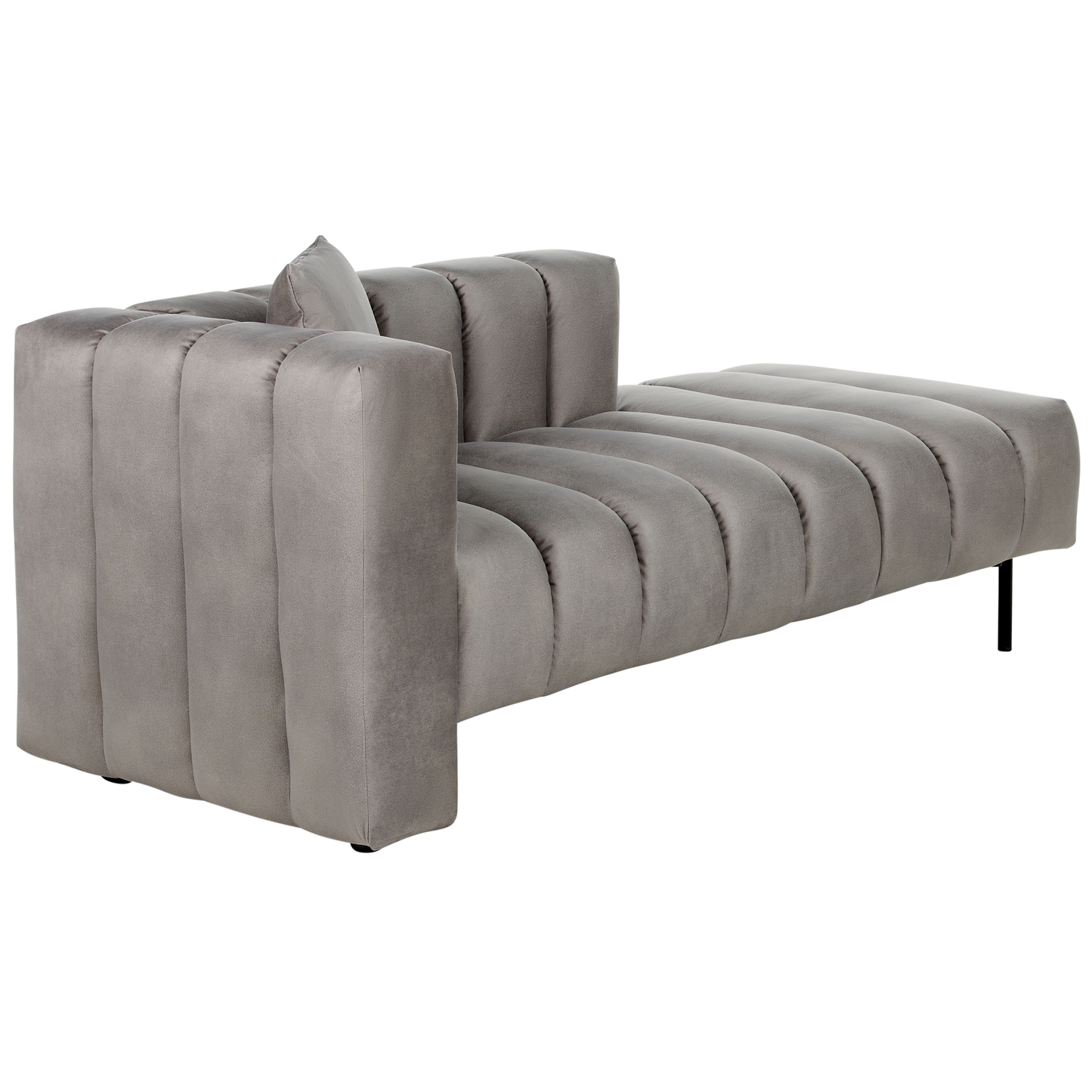 Chaiselongue Samtstoff taupe linksseitig LANNILS