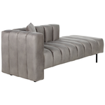 Chaiselongue Samtstoff taupe linksseitig LANNILS