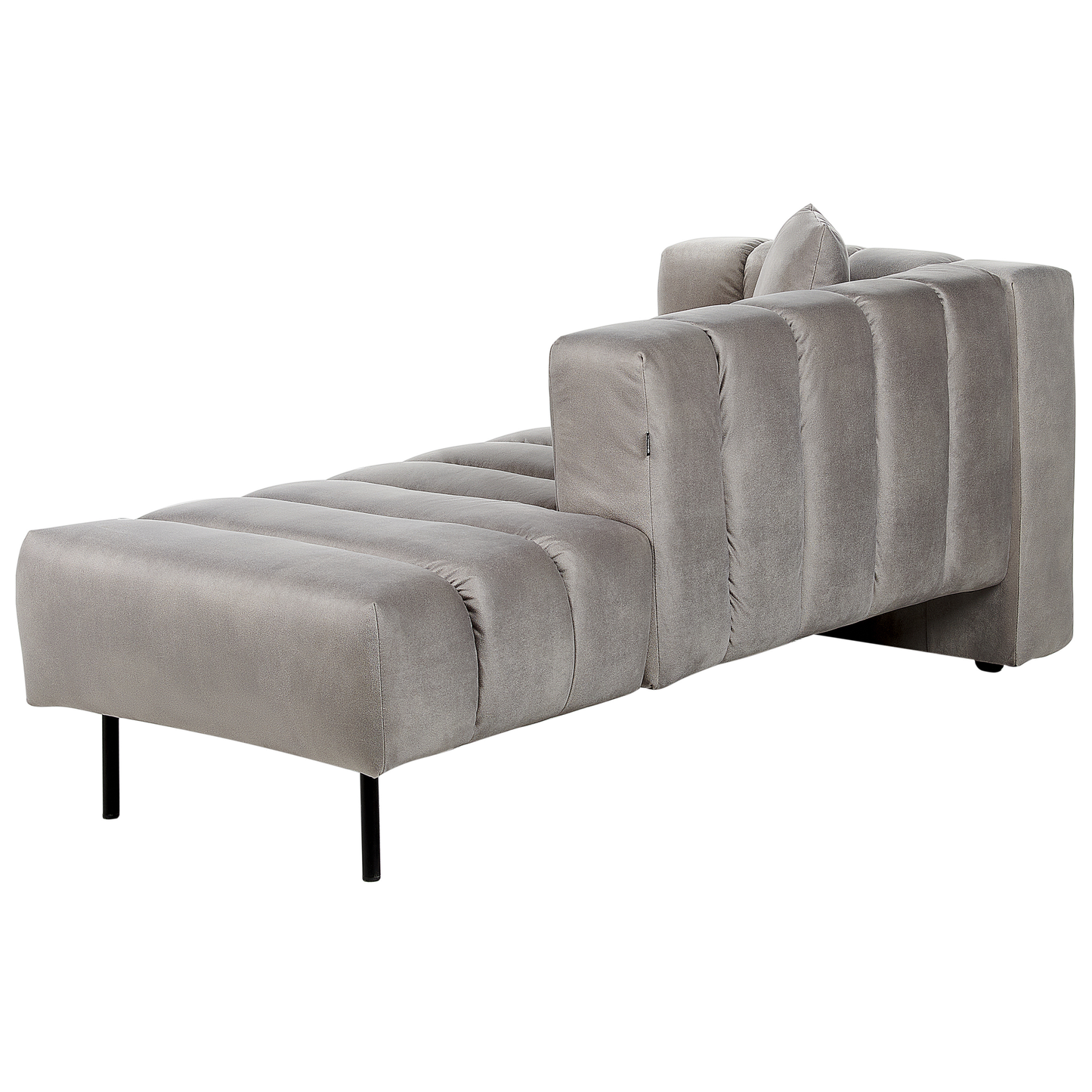 Chaiselongue Samtstoff taupe linksseitig LANNILS