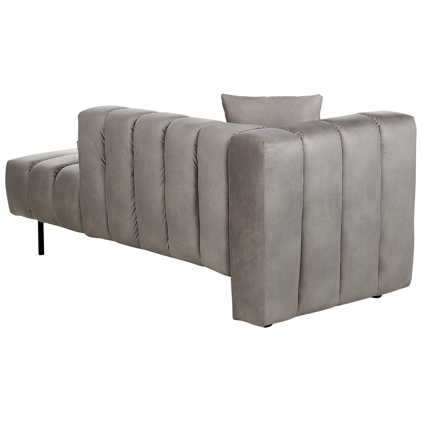 Chaiselongue Samtstoff taupe linksseitig LANNILS