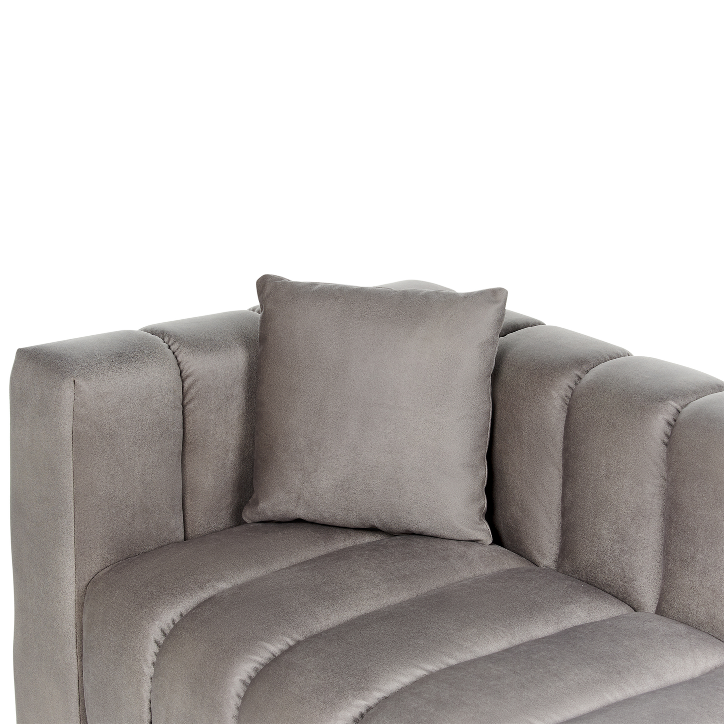 Chaiselongue Samtstoff taupe linksseitig LANNILS