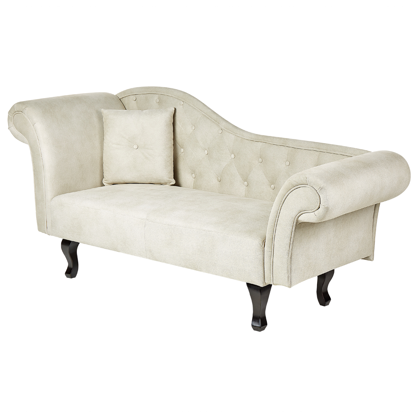 Chaiselongue Samtstoff hellbeige linksseitig LATTES II