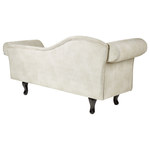 Chaiselongue Samtstoff hellbeige linksseitig LATTES II