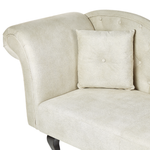 Chaiselongue Samtstoff hellbeige linksseitig LATTES II