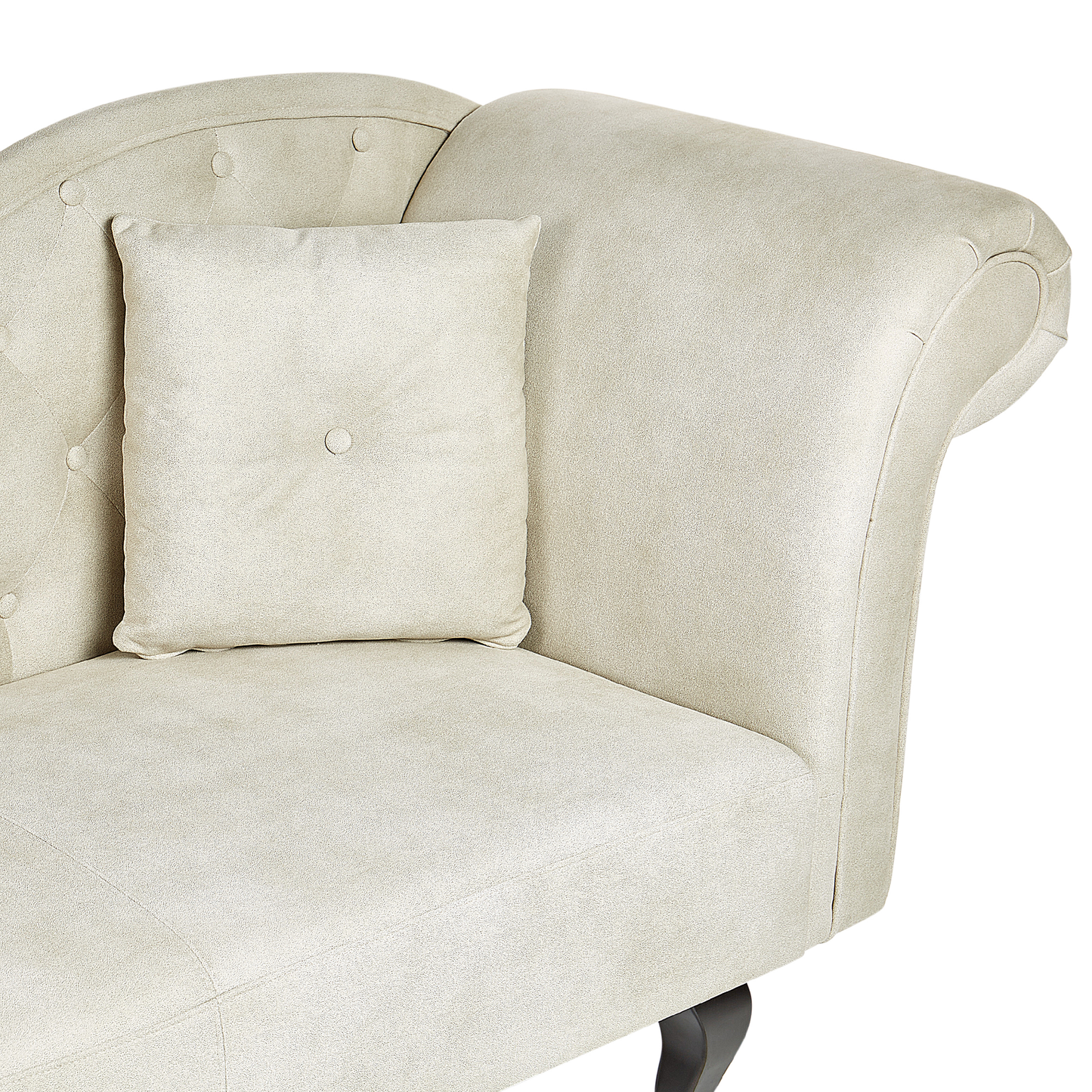 Chaiselongue Samtstoff hellbeige rechtsseitig LATTES II