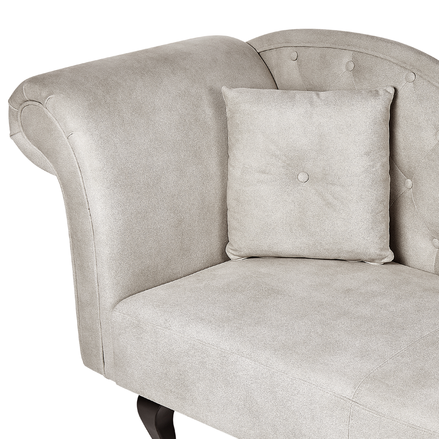 Chaiselongue Samtstoff taupe linksseitig LATTES II