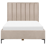 Bett mit Stauraum Samtstoff SEZANNE 140 x 200 cm Taupe