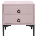Nachttisch mit 2 Schubladen SEZANNE Samtstoff Rosa