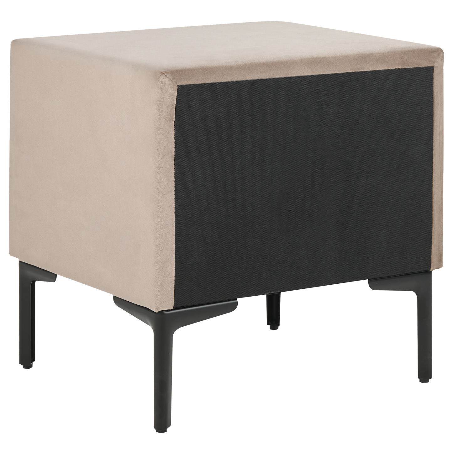 Nachttisch mit 2 Schubladen SEZANNE Samtstoff Taupe