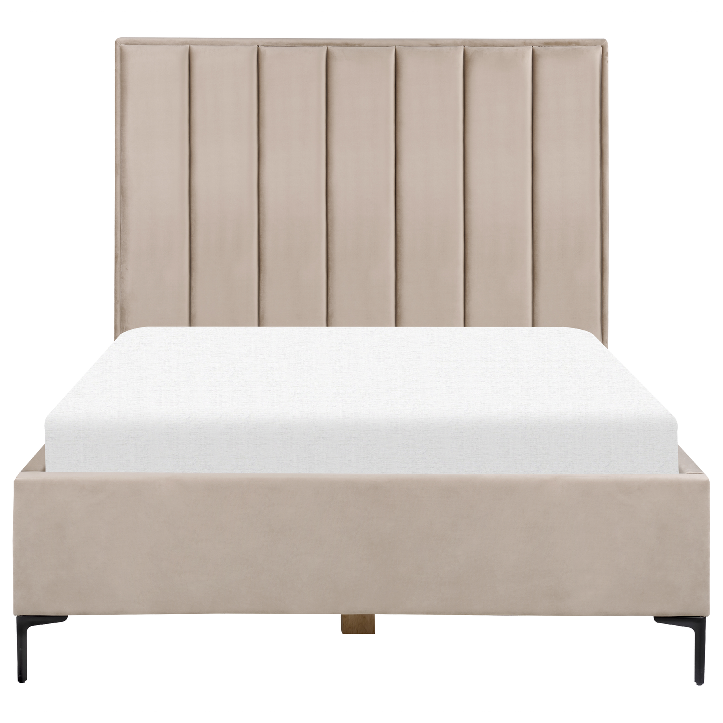 Schlafzimmer Set Samtstoff SEZANNE 140 x 200 cm Taupe