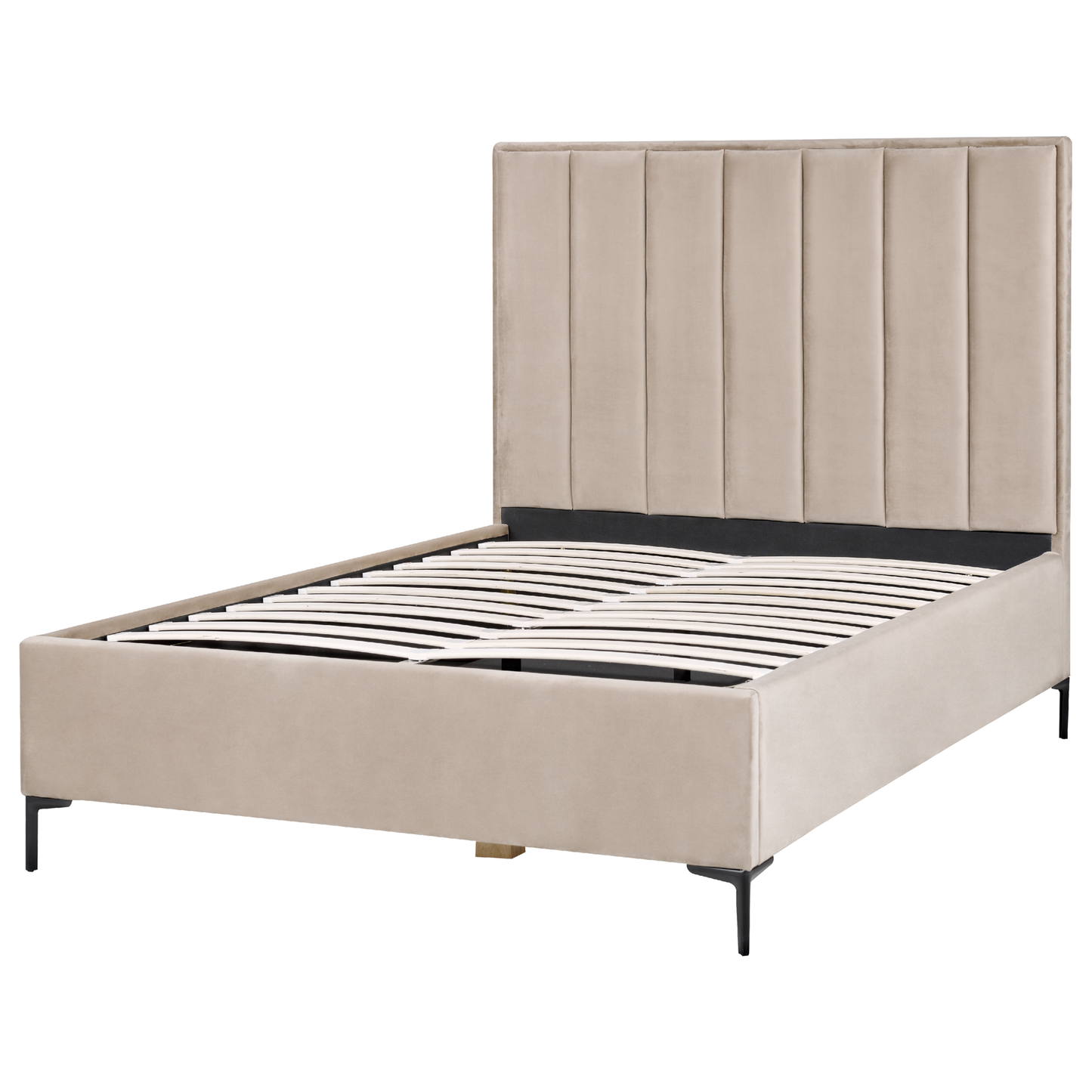 Schlafzimmer Set Samtstoff SEZANNE 140 x 200 cm Taupe
