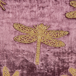 Dekokissen Stickerei Samtstoff Violett DAYLILY 45 x 45 cm