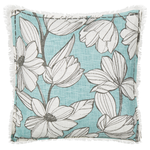 Dekokissen 2er Set CYANOTIS Baumwolle 45 x 45 cm Hellblau Blumenmuster