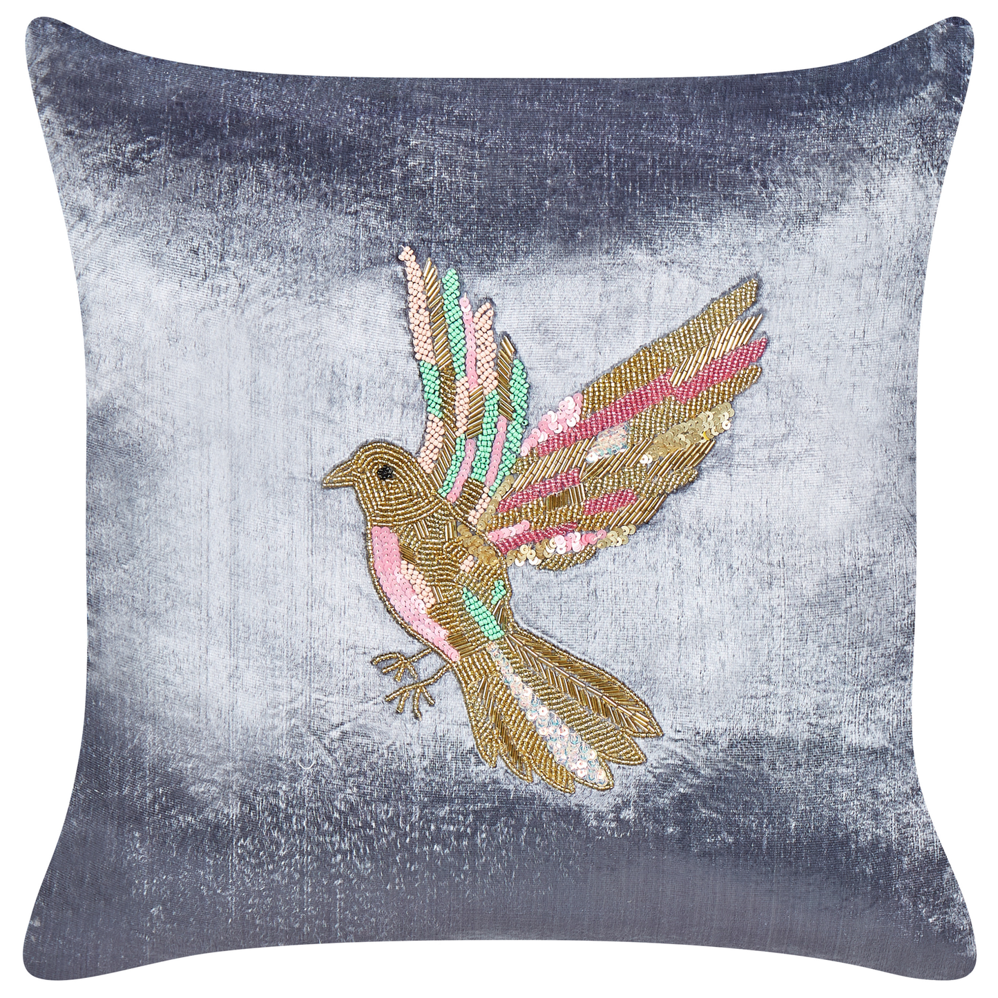 Dekokissen 2er Set RUELLIA Samtstoff 45 x 45 cm Grau Tiermuster