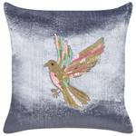 Dekokissen 2er Set RUELLIA Samtstoff 45 x 45 cm Grau Tiermuster