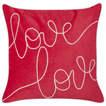 Dekokissen 2er Set SIDERASIS Samtstoff 45 x 45 cm Rot Mit Aufschrift