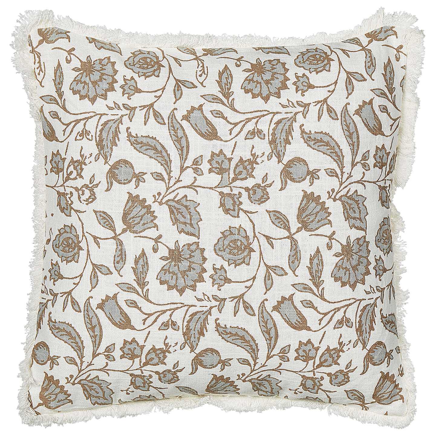 Dekokissen 2er Set LIVISTONA Baumwolle 45 x 45 cm Weiss Blumenmuster