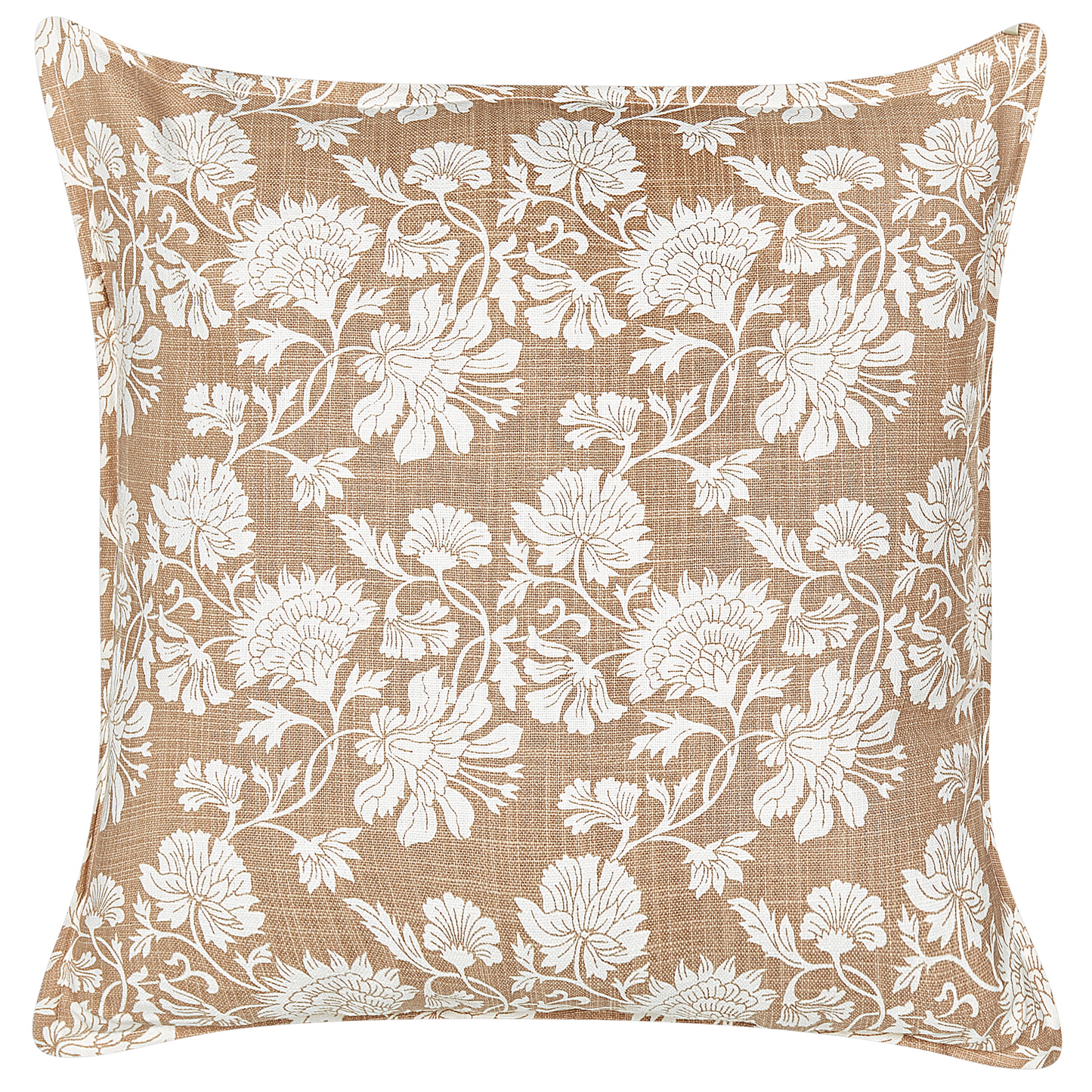 Dekokissen 2er Set NOTELEA Baumwolle 45 x 45 cm Beige Blumenmuster