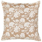 Dekokissen 2er Set NOTELEA Baumwolle 45 x 45 cm Beige Blumenmuster