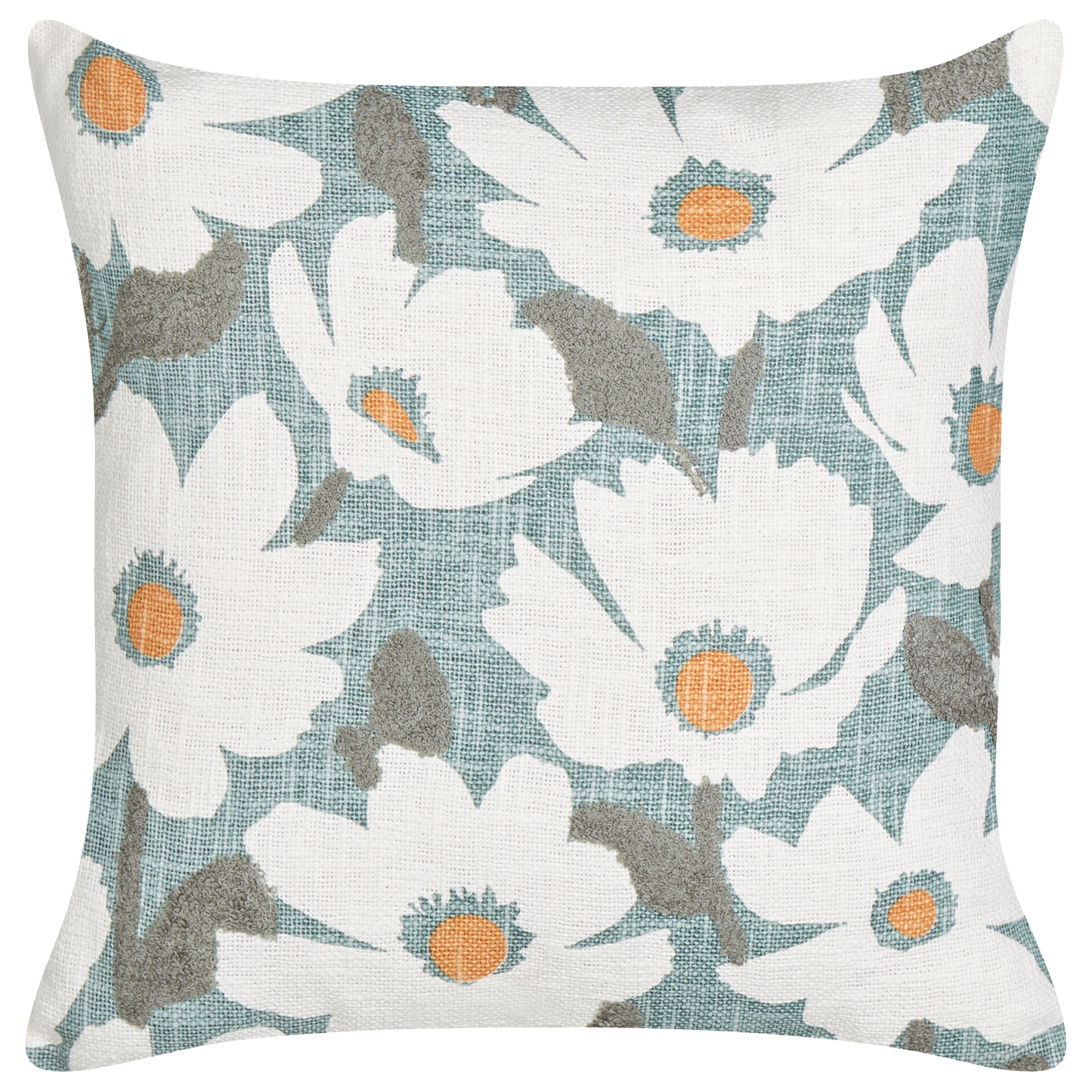 Dekokissen 2er Set JATROPHA Baumwolle 45 x 45 cm Hellblau Blumenmuster