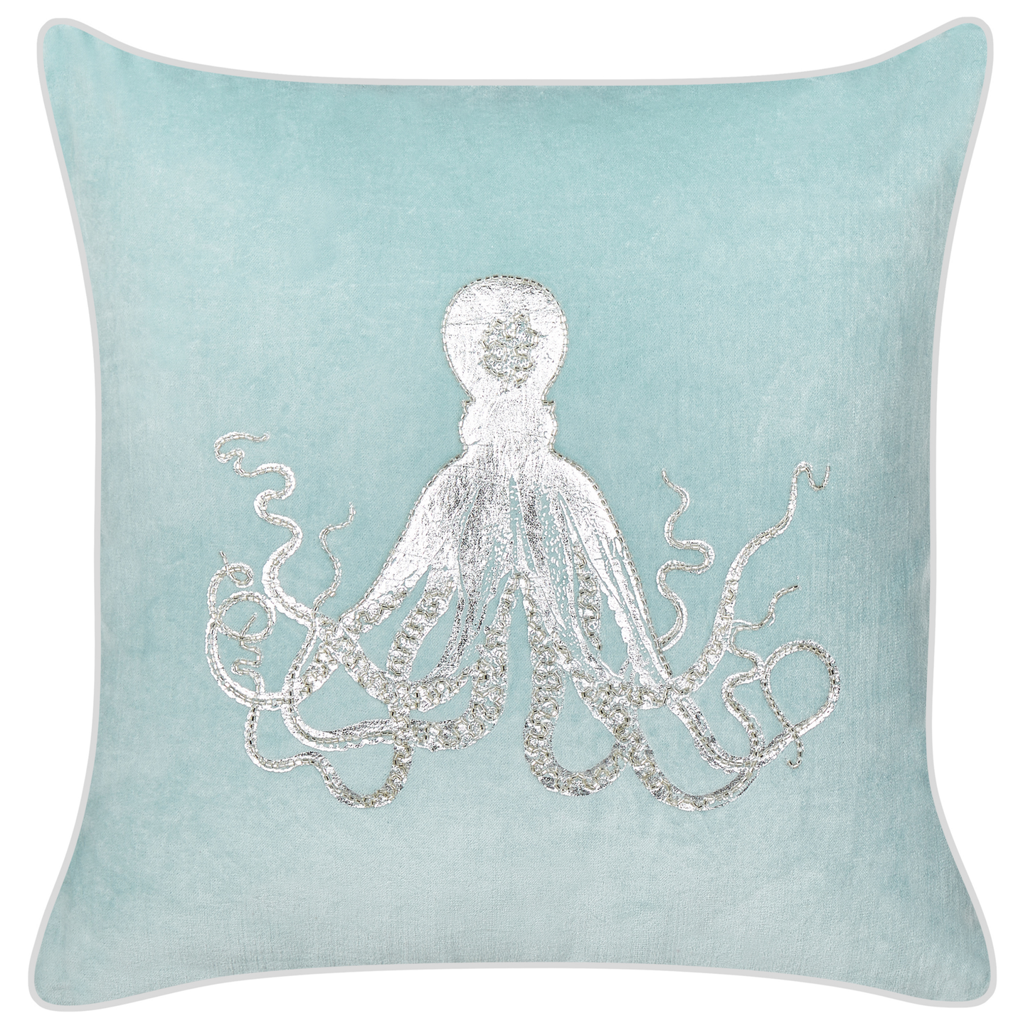 Dekokissen 2er Set LAMINARIA Samtstoff 45 x 45 cm Hellblau Tiermuster