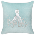 Dekokissen 2er Set LAMINARIA Samtstoff 45 x 45 cm Hellblau Tiermuster