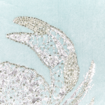 Dekokissen BOSSIELLA Samtstoff 45 x 45 cm Hellblau Tiermuster