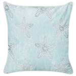 Dekokissen 2er Set CERAMIUM Samtstoff 45 x 45 cm Hellblau Blumenmuster