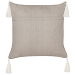 Dekokissen 2er Set MAZZAELLA Samtstoff 45 x 45 cm Taupe Pflanzenmuster