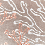 Dekokissen MAZZAELLA Samtstoff 45 x 45 cm Taupe Pflanzenmuster