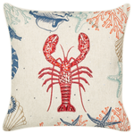 Dekokissen 2er Set KELP Leinen 45 x 45 cm Beige Tiermuster