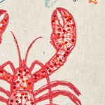 Dekokissen KELP Leinen 45 x 45 cm Beige Tiermuster