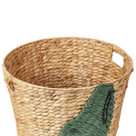 Aufbewahrungskorb Wasserhyazinthe naturfarben Krokodilmotiv 41 cm LOXTON