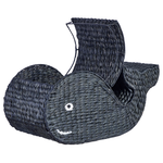 Aufbewahrungskorb Wasserhyazinthe schwarz 68 x 30 cm ORANIA