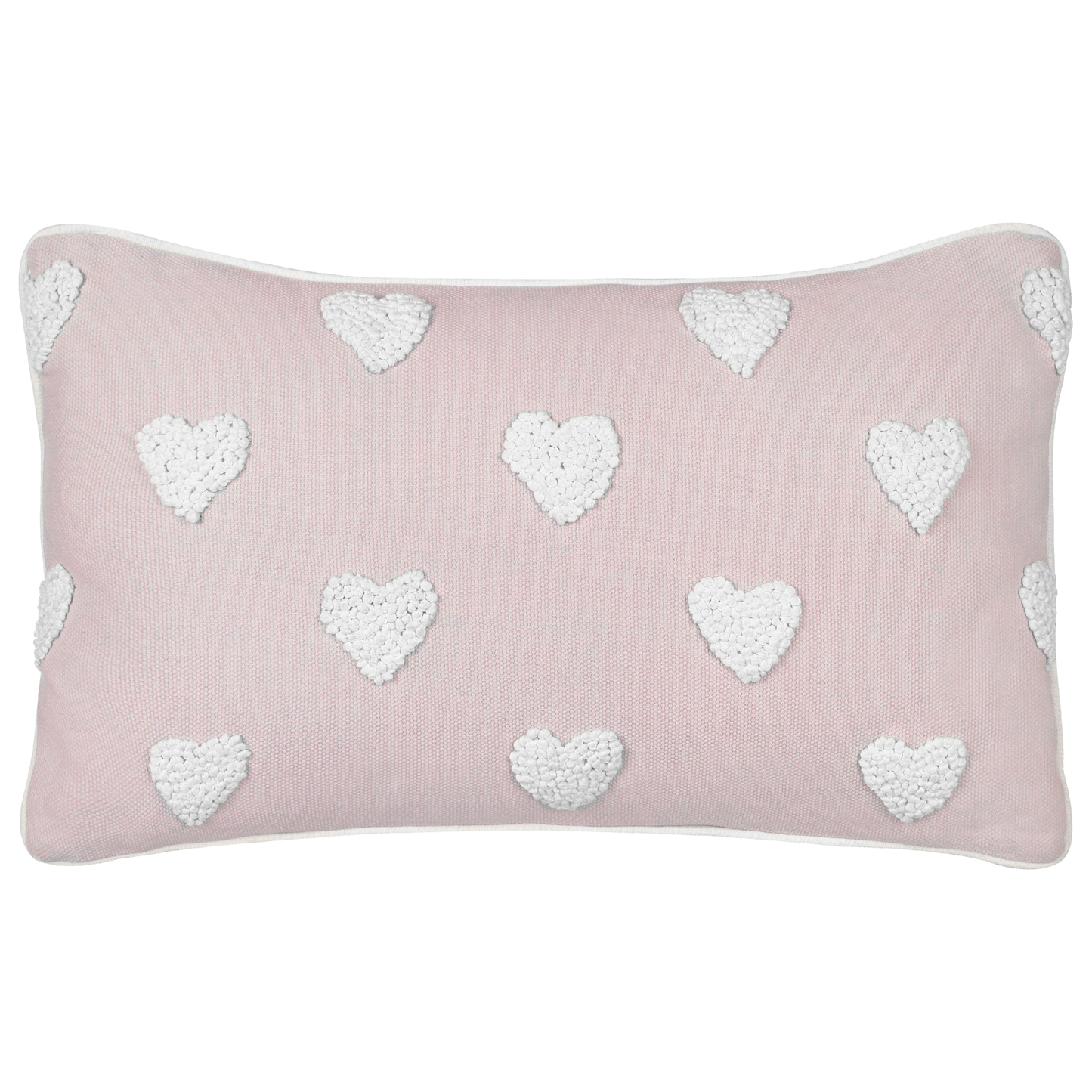 Dekokissen Herzen Baumwolle pastellrosa 30 x 50 cm 2er Set GAZANIA