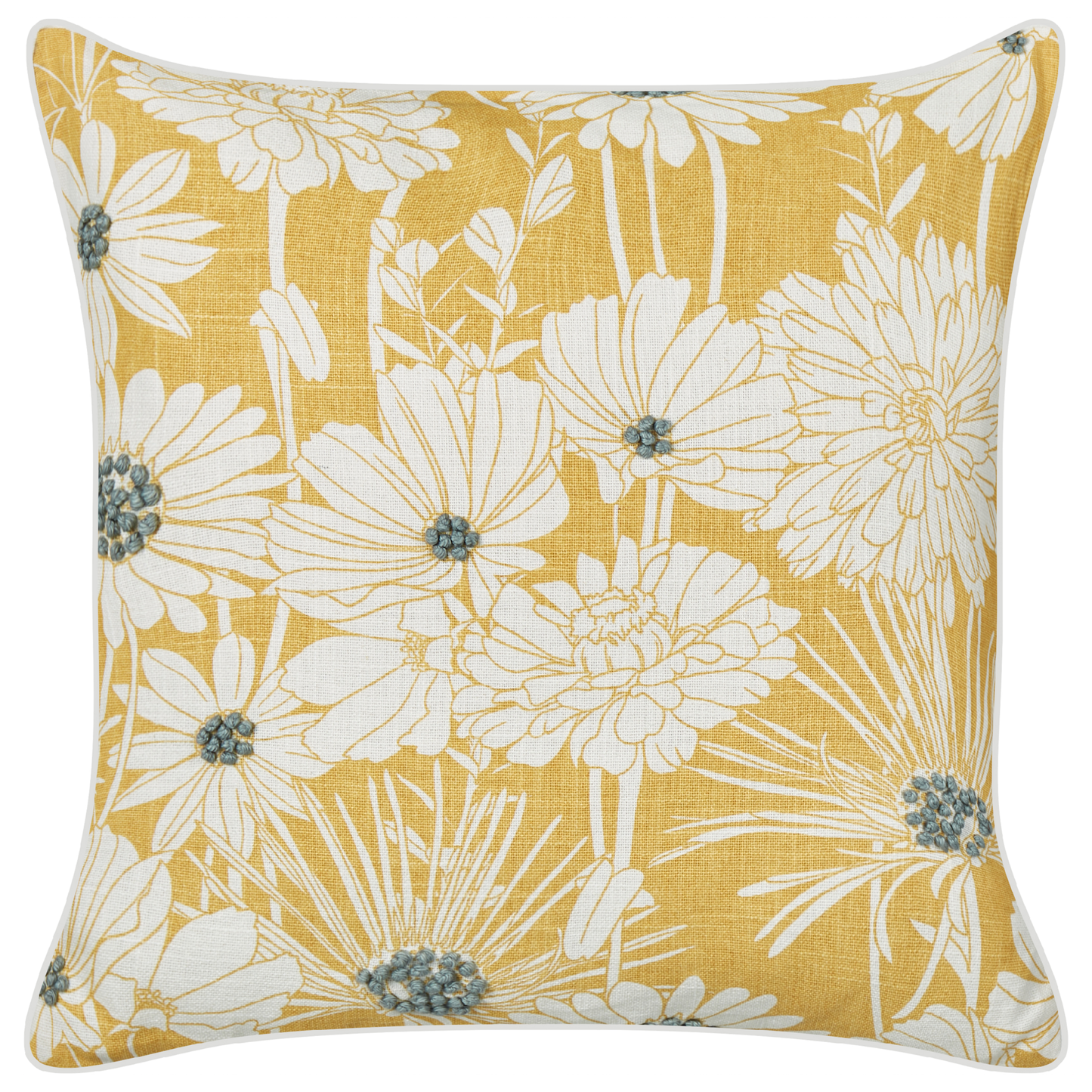 Dekokissen 2er Set SCIRPUS Baumwolle 45 x 45 cm Gelb Blumenmuster