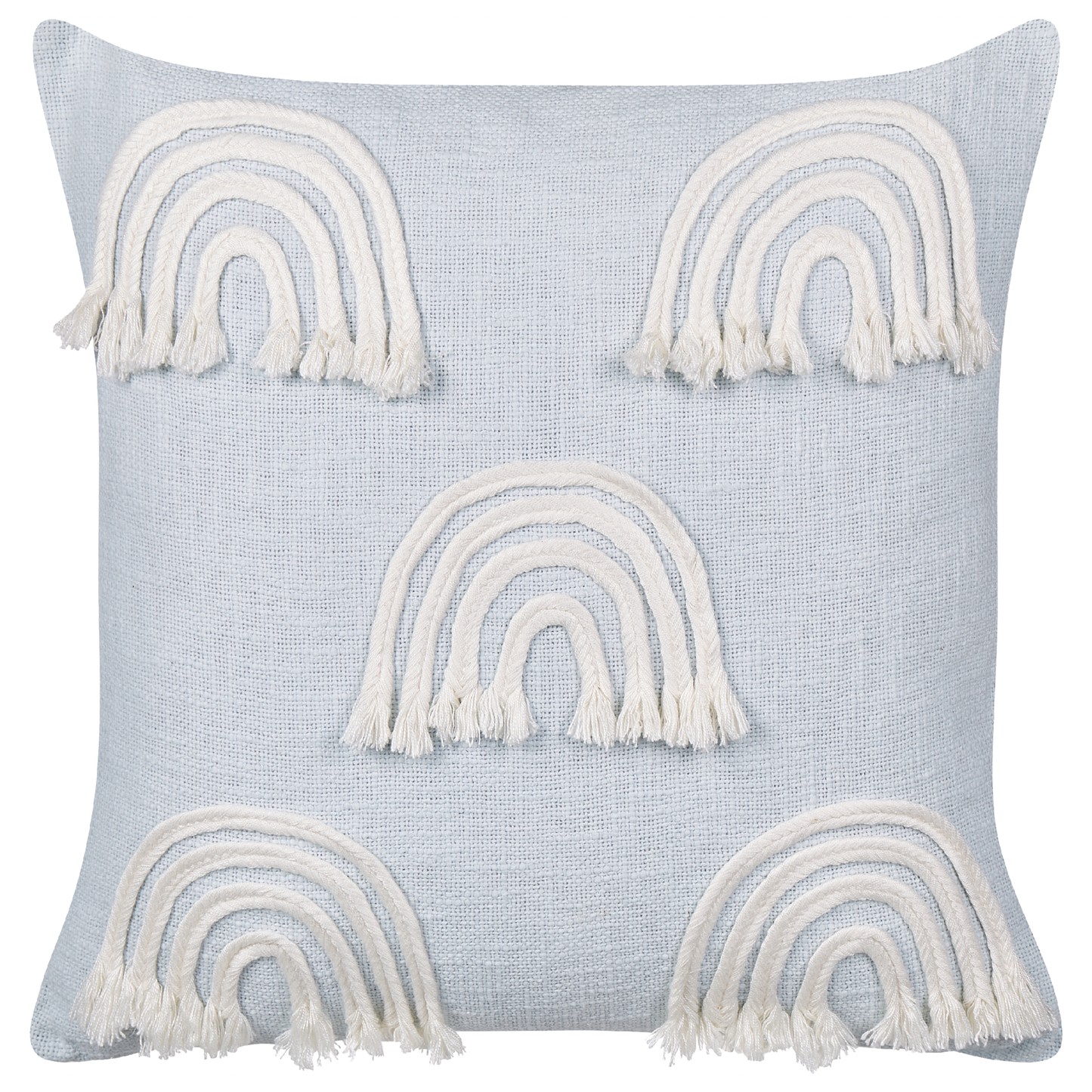 Dekokissen Regenbogenmotiv Baumwolle hellblau 45 x 45 cm 2er Set LEEA