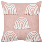 Dekokissen Regenbogenmotiv Baumwolle pastellrosa 45 x 45 cm 2er Set LEEA