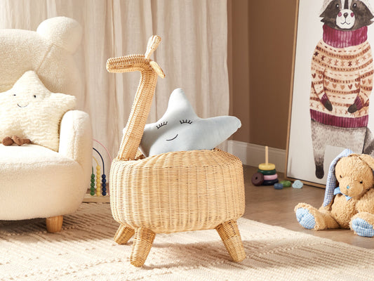 Aufbewahrungskorb Rattan naturfarben Giraffenform 70 cm HAINAN