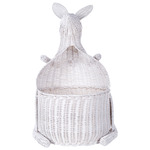 Aufbewahrungskorb Rattan weiss Känguruform 74 cm KAPITI