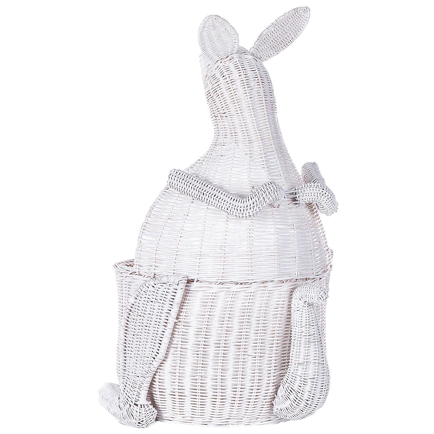 Aufbewahrungskorb Rattan weiss Känguruform 74 cm KAPITI