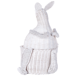 Aufbewahrungskorb Rattan weiss Känguruform 74 cm KAPITI