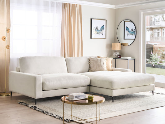 3-Sitzer Ecksofa cremeweiss linksseitig MALOY