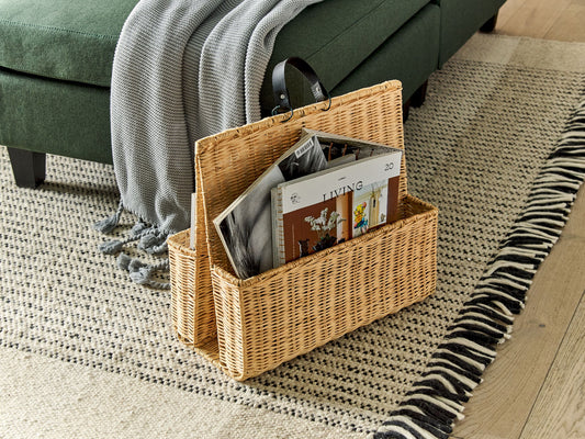 Zeitschriftenständer Rattan naturfarben 43 x 20 cm LARAK