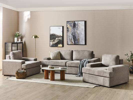 Sofa Set taupe 5-Sitzer ALLA