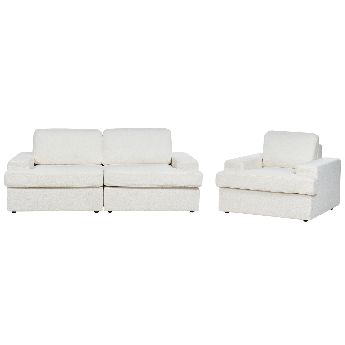 Sofa Set Bouclé cremeweiss 4-Sitzer ALLA