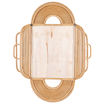 Wandspiegel ALCORN 70 cm 90 cm Rattan Naturfarben