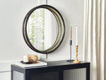 Wandspiegel DAKSA 60 cm 60 cm Rattan Schwarz