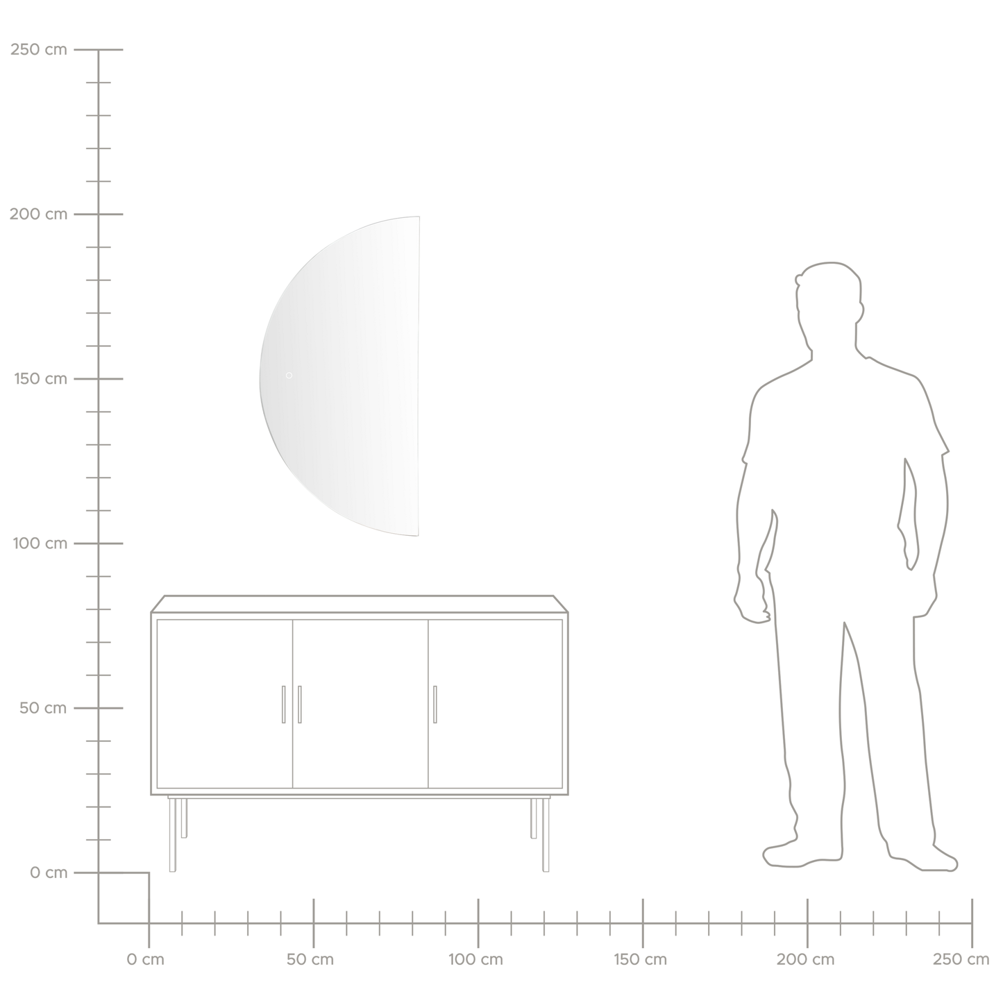 LED-Badezimmer-Spiegel LOUE 50 cm 100 cm Silber